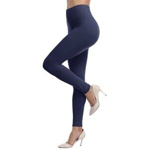 VOGUEMAX Womens Ankle Length Leggings Buttery Soft High Waisted Stretch S/M Navy